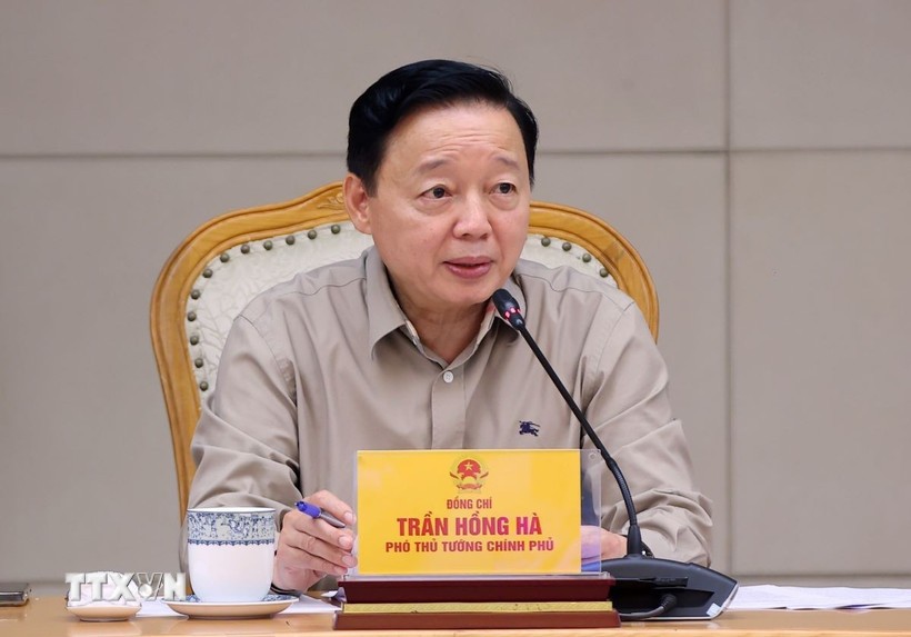 Phó Thủ tướng Trần Hồng Hà phát biểu chỉ đạo. (Ảnh: Văn Điệp/TTXVN)
