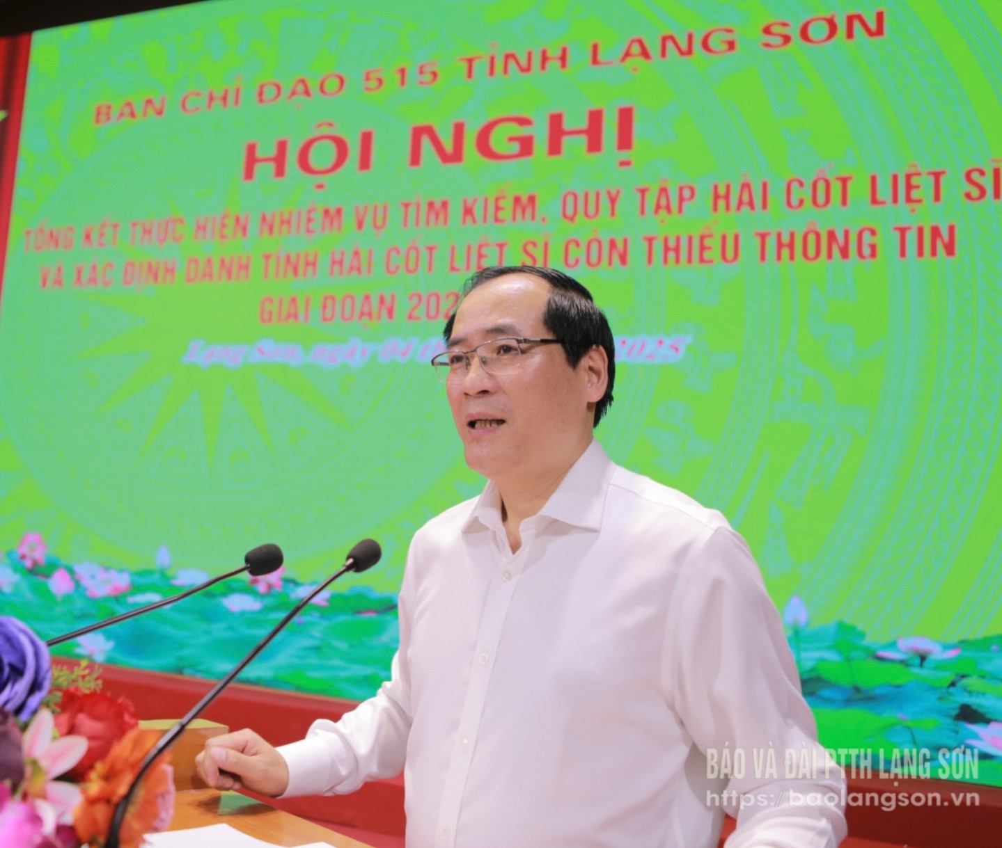 Đồng chí Dương Xuân Huyên, Ủy viên Ban Thường vụ Tỉnh ủy, Phó Chủ tịch Thường trực UBND tỉnh, Trưởng BCĐ 515 tỉnh phát biểu tại hội nghị