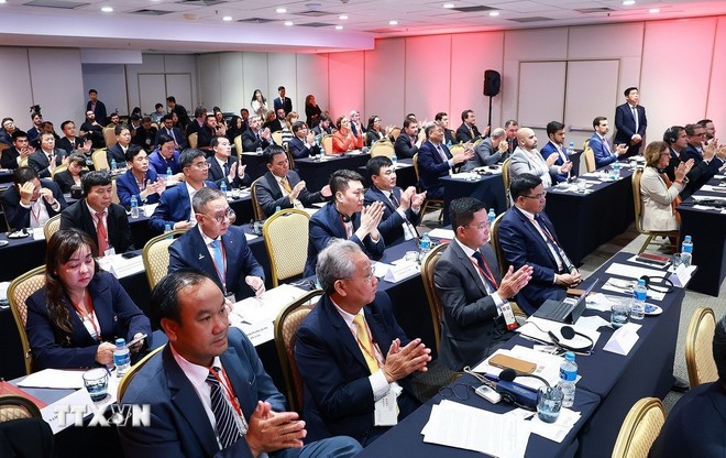 Các đại biểu tham dự Diễn đàn doanh nghiệp Việt Nam-Brazil. (Ảnh: Dương Giang/TTXVN)