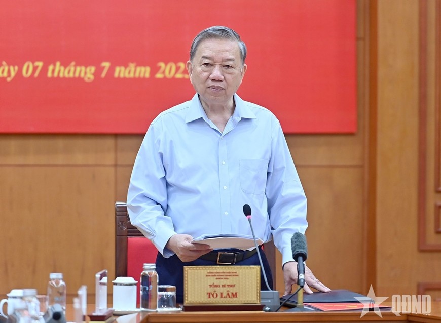 Tổng Bí thư Tô Lâm phát biểu chỉ đạo tại Phiên họp thứ 28 của Ban Chỉ đạo Trung ương về phòng, chống tham nhũng, lãng phí, tiêu cực. Ảnh: NGUYỄN KHOA