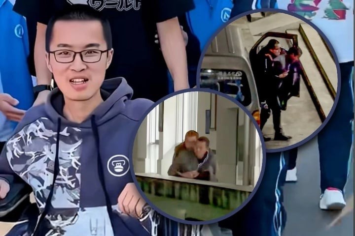 Chuan Zhuyu được cha cõng đi học suốt 12 năm. (Ảnh: Handout)