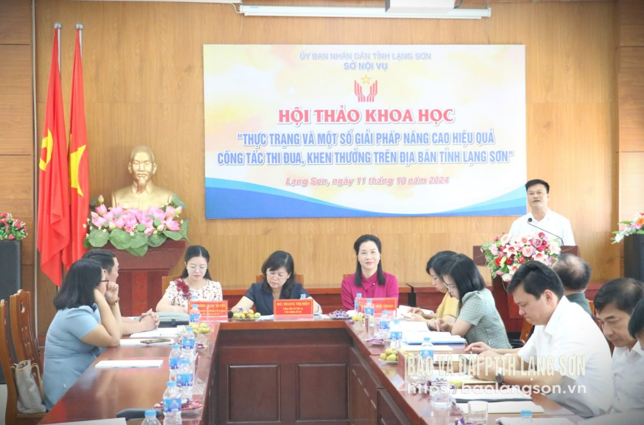 Các đại biểu tham dự hội thảo khoa học “Thực trạng và một số giải pháp nâng cao hiệu quả công tác TĐKT trên địa bàn tỉnh Lạng Sơn”