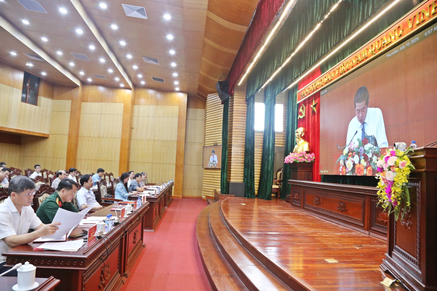 Các đại biểu nghe quán triệt Kết luận chỉ đạo của đồng chí Tổng Bí thư Tô Lâm tại buổi làm việc với Ban Nội chính Trung ương ngày 22/5/2025