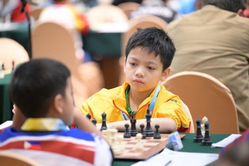 Kỳ thủ Nguyễn Xuân Phương thi đấu tại giải. Ảnh: NGUYỄN VINH