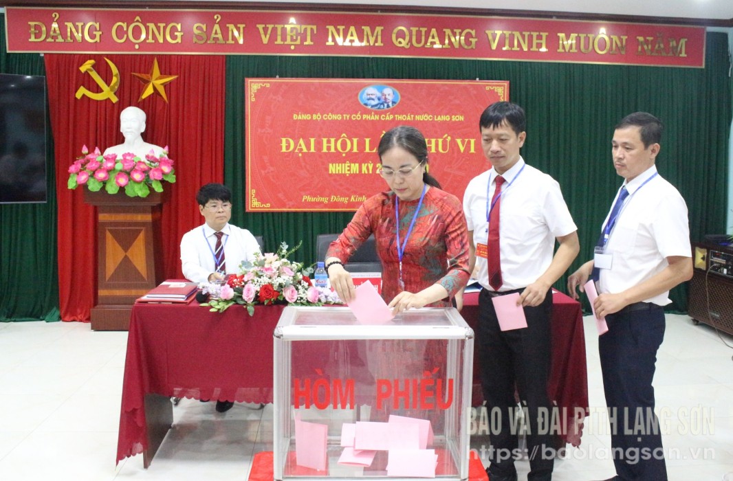 Đại biểu bỏ phiếu bầu Ban Chấp hành Đảng bộ khóa mới