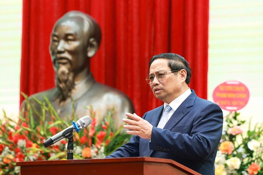 Thủ tướng Chính phủ Phạm Minh Chính phát biểu tại buổi lễ. Ảnh: MAI PHƯƠNG