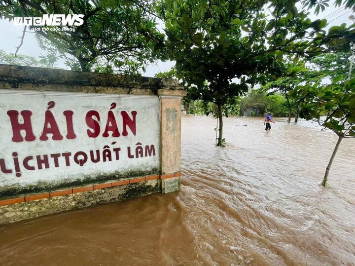 Trưa 22/7, bão số 3 Wipha tiến vào đất liền Hưng Yên - Ninh Bình. Khu vực bãi biển Quất Lâm (xã Giao Ninh, Ninh Bình) trong tình trạng ngập úng cục bộ. Nhiều người dân tìm cách vào sâu trong đất liền để tránh bão.