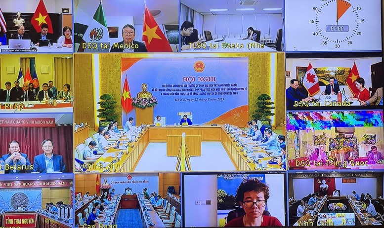 Các đại biểu đã đánh giá kết quả công tác ngoại giao kinh tế 6 tháng đầu năm 2025 - Ảnh: VGP/Nhật Bắc