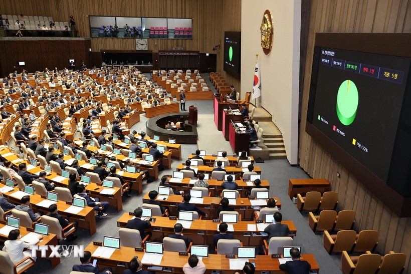 Một phiên họp Quốc hội Hàn Quốc tại thủ đô Seoul. (Ảnh: Yonhap/TTXVN)