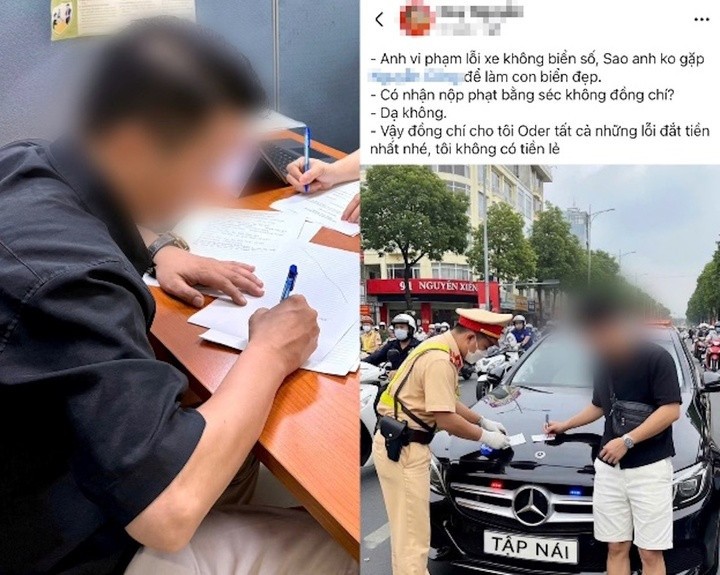 Cơ quan công an lập biên bản đối với N.V.D.
