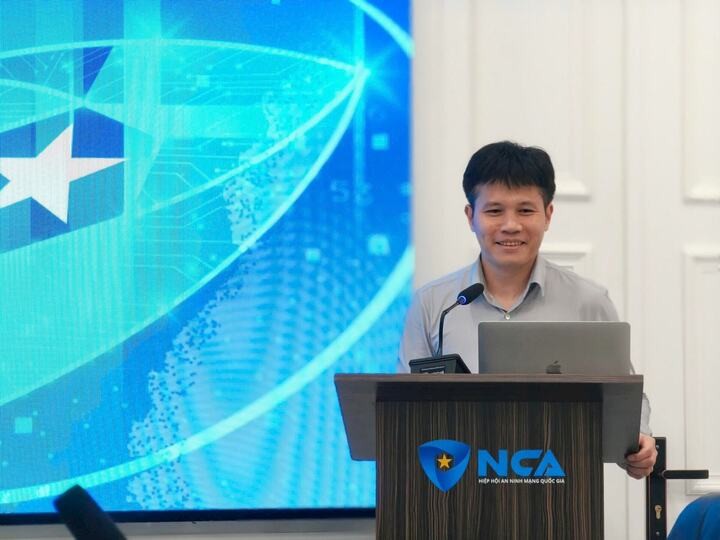 Ông Nguyễn Tiến Cường, đại diện Cục A05, phát biểu tại tọa đàm. (Nguồn: NCA)