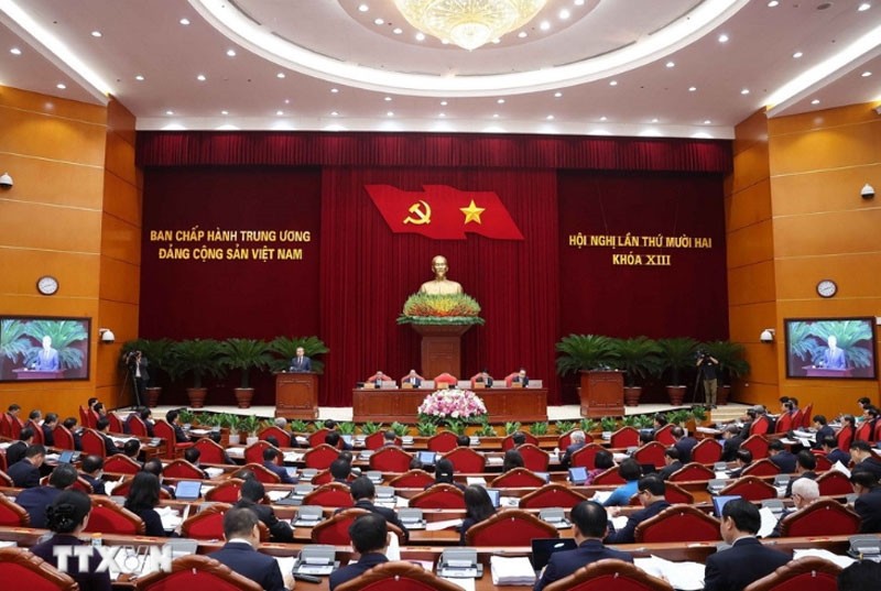 Hội nghị Trung ương 12 (khóa XIII). Ảnh minh họa: TTXVN