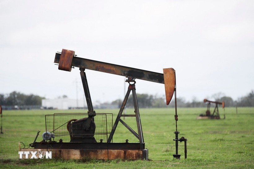 Giàn khoan dầu tại Luling, Texas, Mỹ. (Ảnh: THX/TTXVN)