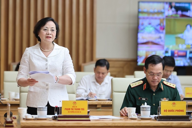 Bộ trưởng Bộ Nội vụ Phạm Thị Thanh Trà phát biểu tại hội nghị - Ảnh: VGP/Nhật Bắc
