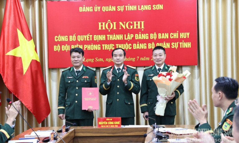 Đảng ủy Quân sự tỉnh công bố quyết định thành lập Đảng bộ Ban Chỉ huy Bộ đội Biên phòng