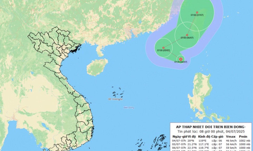 Biển Đông đón áp thấp nhiệt đới