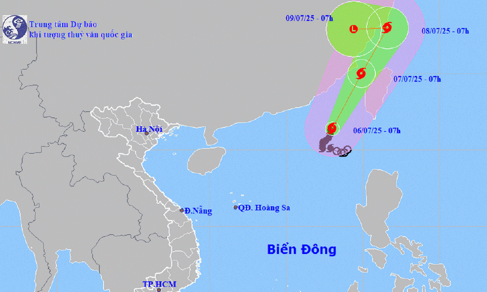 Bão số 2 đang hướng về vùng biển tỉnh Phúc Kiến của Trung Quốc