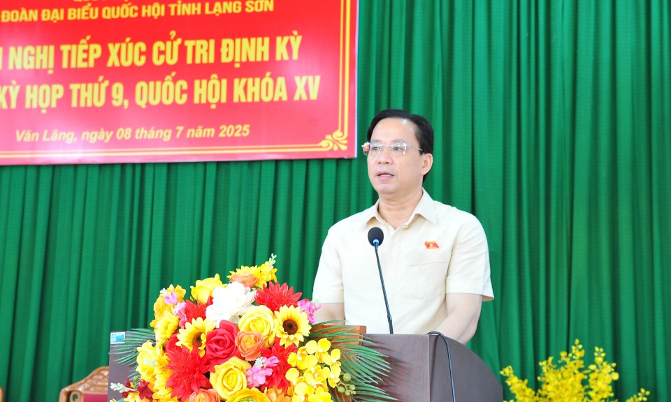 Đoàn đại biểu Quốc hội tỉnh tiếp xúc cử tri tại xã Văn Lãng và xã Tân Tri