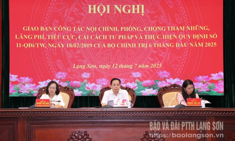 Giao ban công tác nội chính, phòng, chống tham nhũng, lãng phí, tiêu cực, cải cách tư pháp