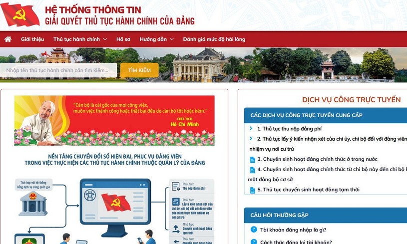 Hà Nội: Tiên phong đưa 4 thủ tục hành chính Đảng lên Cổng dịch vụ công quốc gia