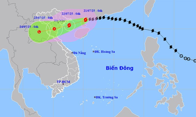 Bão số 3 Wipha cách Hải Phòng-Quảng Ninh 233km, Bắc Bộ và Bắc Trung Bộ mưa lớn