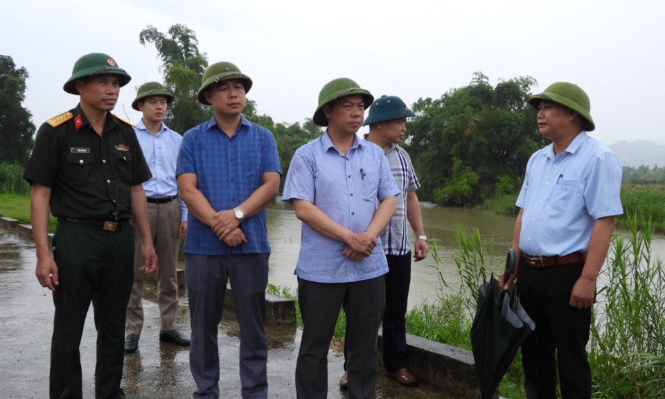 Lãnh đạo UBND tỉnh kiểm tra công tác ứng phó cơn bão số 3 tại một số xã