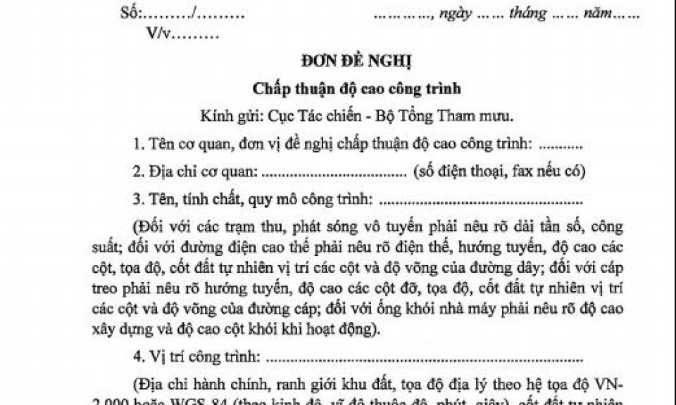 Quy định về quản lý độ cao chướng ngại vật hàng không và các trận địa quản lý, bảo vệ vùng trời tại Việt Nam