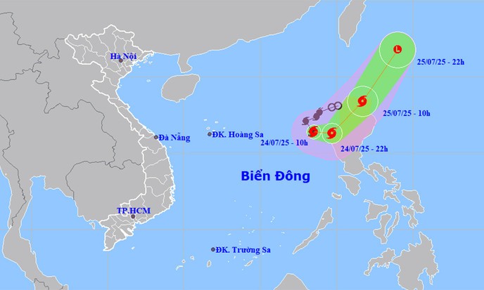 Bão số 4 năm 2025 tên gì, đang ở đâu trên Biển Đông?