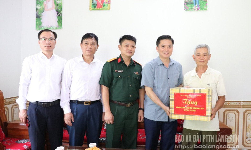 Đoàn công tác của tỉnh thăm, tặng quà gia đình chính sách, người có công tại xã Vũ Lễ