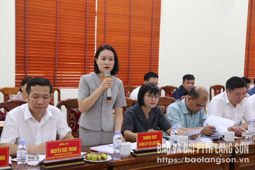 Đại diện lãnh đạo xã phát biểu tại buổi khảo sát