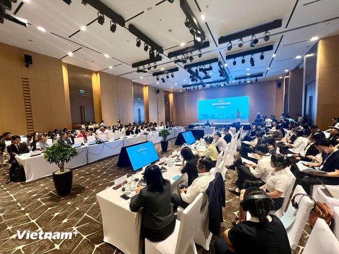 Quan cảnh hội nghị Gặp gỡ Hàn Quốc tại Đà Nẵng: Cơ hội tăng cường hợp tác giữa Đà Nẵng với các đối tác Hàn Quốc”. (Ảnh: Thanh Phong/Vietnam+)