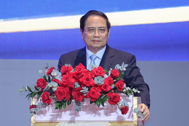 Thủ tướng Phạm Minh Chính: Việc xây dựng và phát triển Trung tâm tài chính quốc tế trong giai đoạn hiện nay là một trong những động lực để thu hút nguồn lực tài chính - Ảnh: VGP/Nhật Bắc
