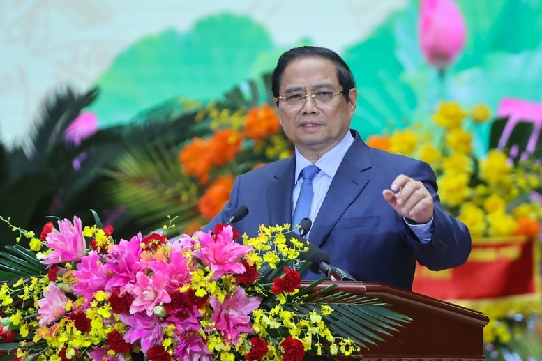 Thủ tướng đánh giá Tập đoàn đã nỗ lực đạt được nhiều kết quả quan trọng, nổi bật - Ảnh: VGP/Nhật Bắc