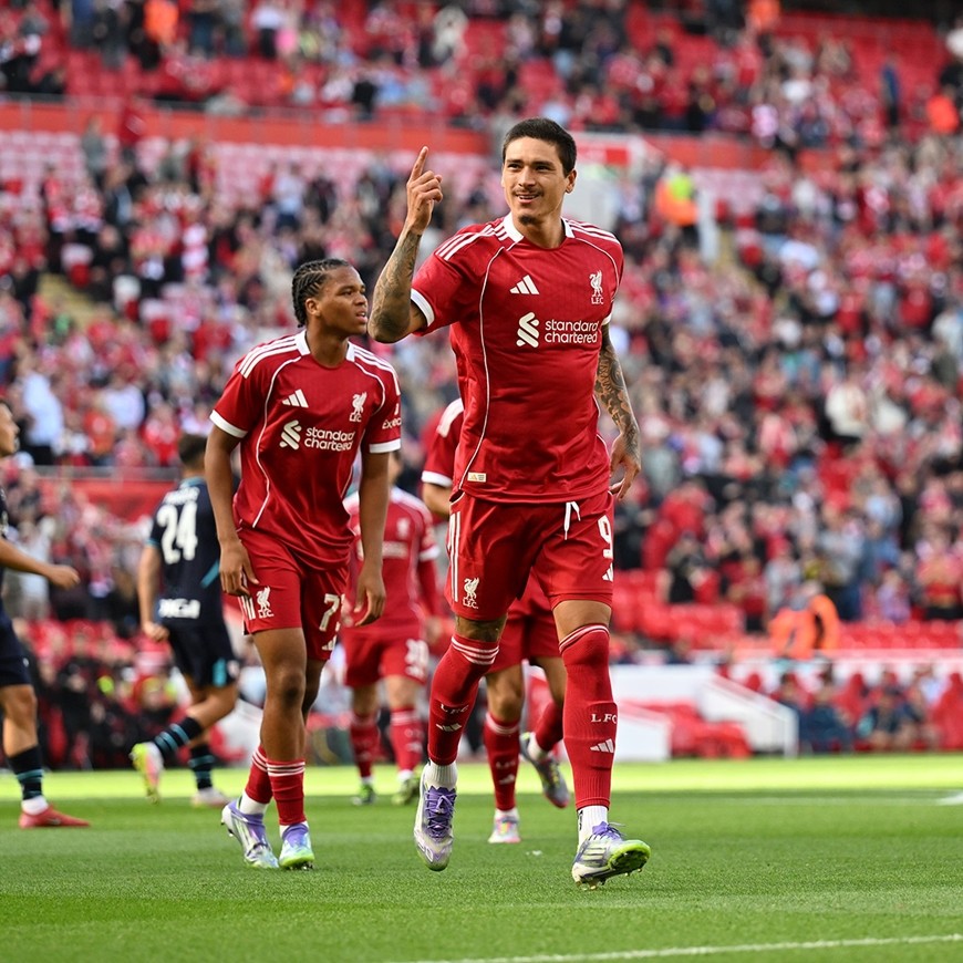 Nunez (số 9) nâng tỷ số lên 2-0 cho đội chủ nhà Liverpool. Ảnh: liverpoolfc.com