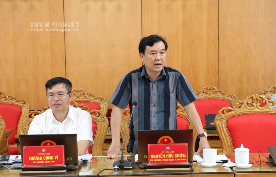 Lãnh đạo Sở Nông nghiệp và Môi trường phát biểu tại phiên họp