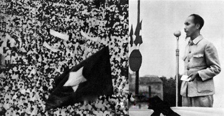 Chủ tịch Hồ Chí Minh đọc Tuyên ngôn độc lập tại Quảng trường Ba Đình, ngày 2-9-1945. Ảnh tư liệu