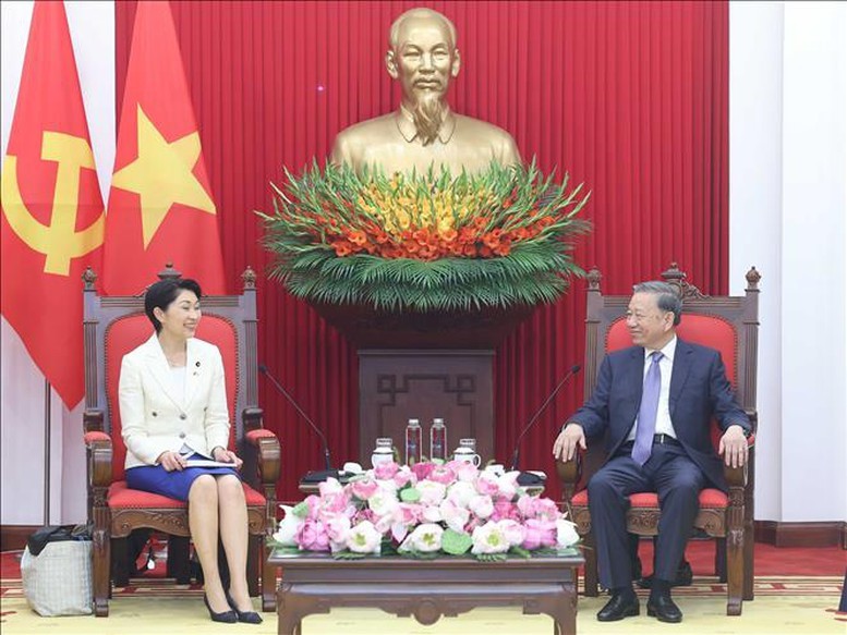 Chủ tịch Liên minh Nghị sĩ hữu nghị Nhật - Việt Obuchi Yuko khẳng định Nhật Bản ủng hộ công cuộc đổi mới của Việt Nam và mong muốn cùng đồng hành với Việt Nam, thực hiện các mục tiêu phát triển trong kỷ nguyên mới - Ảnh: TTXVN