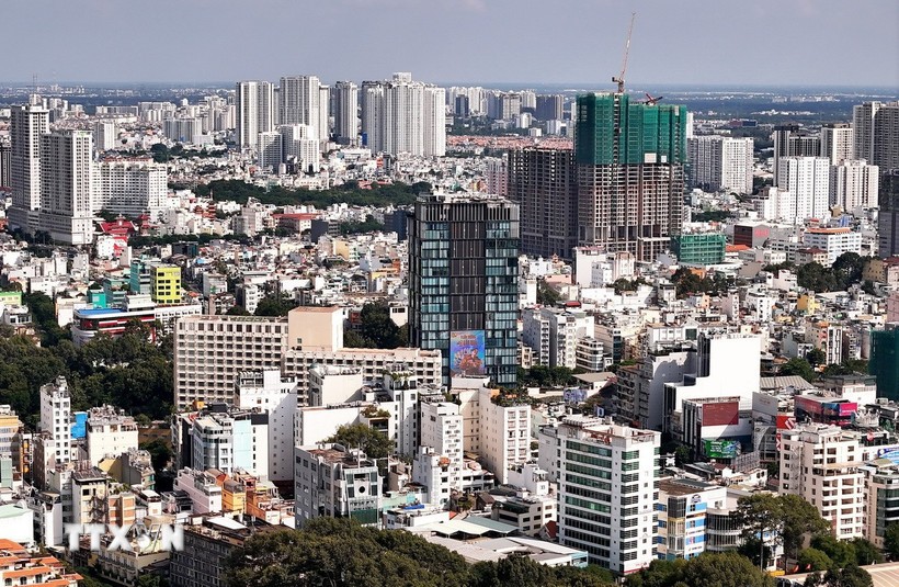 Bất động sản khu vực trung tâm Thành phố Hồ Chí Minh. (Ảnh: Hồng Đạt/TTXVN)