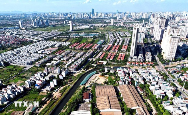 Hà Đông là một trong những khu vực được nhiều nhà đầu tư lựa chọn phát triển các dự án ở Hà Nội.. (Ảnh: Tuấn Anh/TTXVN)