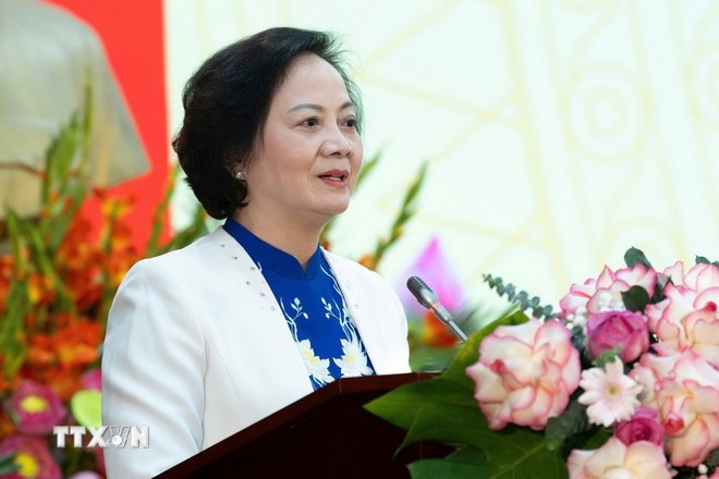 Bộ trưởng Nội vụ Phạm Thị Thanh Trà. (Ảnh: TTXVN phát)