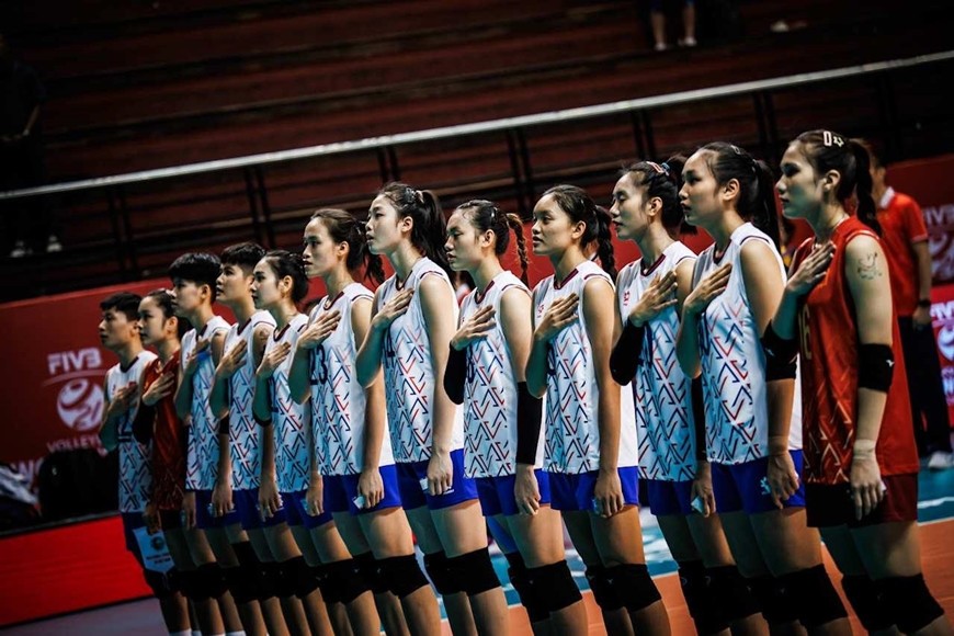 Các tuyển thủ U21 nữ bóng chuyền Việt Nam tại Giải bóng chuyền U21 nữ thế giới 2025. Ảnh: World Volleyball. 