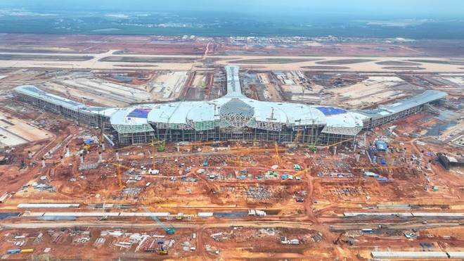 Cảng Hàng không quốc tế Long Thành chuẩn bị đưa vào khai thác năm 2026. (Ảnh: PV/Vietnam+)