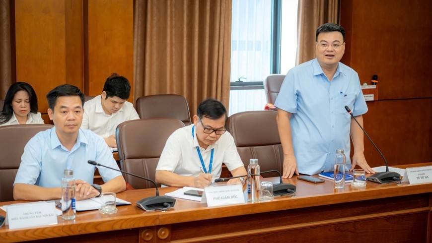  Ông Tô Tử Hà, Giám đốc Cảng hàng không quốc tế Nội Bài phát biểu tại hội nghị. Ảnh: NIA