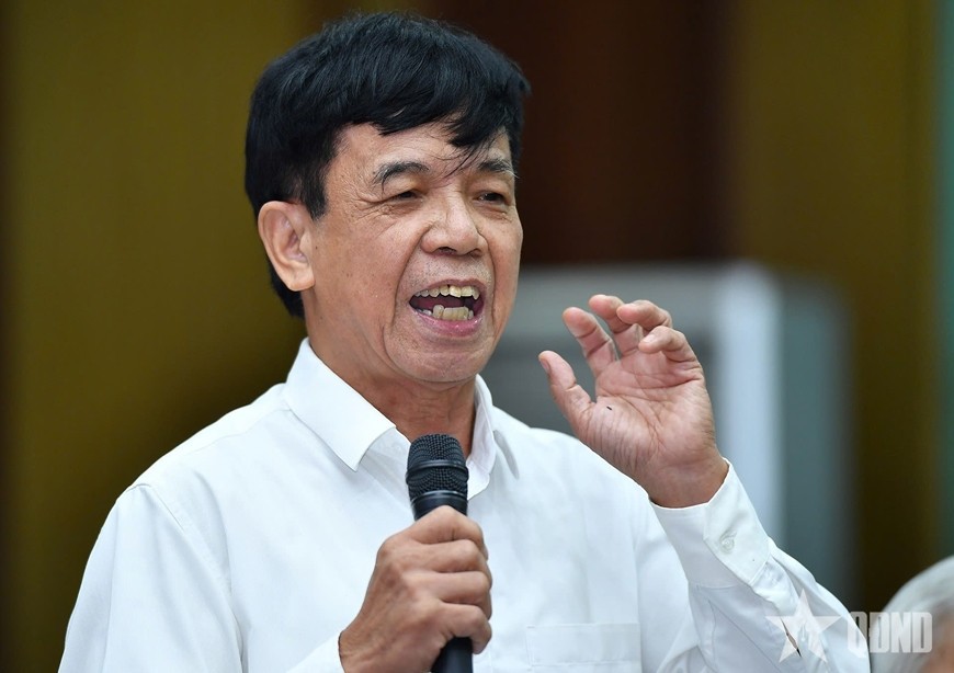GS, TS Lê Hồng Hạnh, Chủ tịch Trung tâm trọng tài quốc tế Việt Nam phát biểu tại tọa đàm.