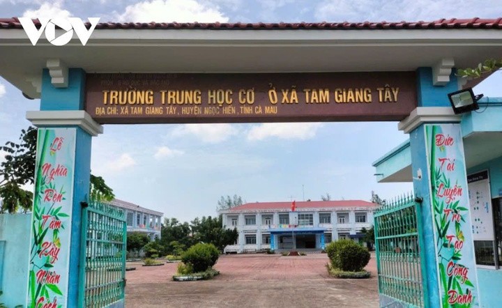 Trường Tam Giang Tây nơi ông Tâm công tác trước khi bị khởi tố. (Ảnh: Trần Hiếu/VOV-ĐBSCL)