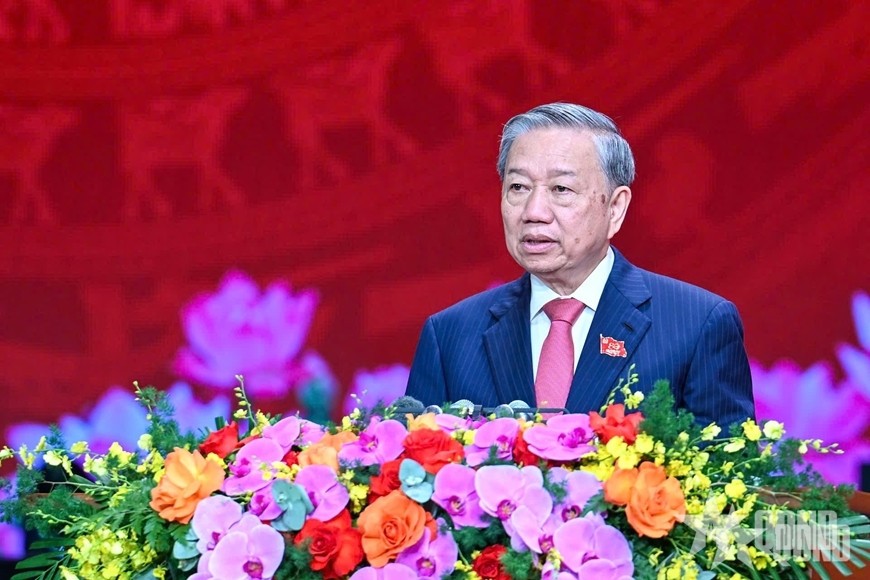Tổng Bí thư Tô Lâm phát biểu tại buổi lễ. 