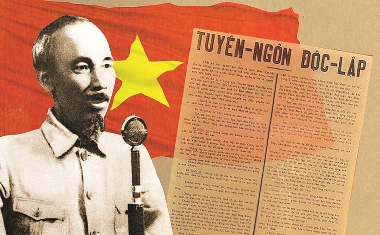 Ngày 2 tháng 9 năm 1945 tại Quảng trường Ba Đình lịch sử, Chủ tịch Hồ Chí Minh đọc bản Tuyên ngôn Độc lập khai sinh ra nước Việt Nam Dân chủ Cộng hòa, mở ra kỷ nguyên độc lập, tự do cho dân tộc ta. Ảnh tư liệu. 