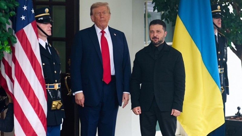 Tổng thống Mỹ Donald Trump đón Tổng thống Ukraine Volodymyr Zelensky tại Washington D.C. ngày 18/8. (Ảnh: THX/TTXVN)