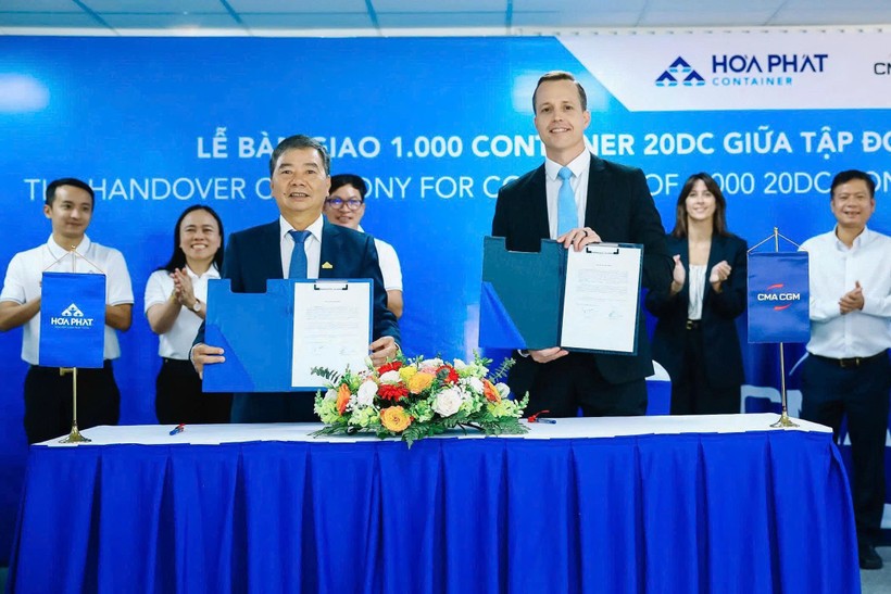 Hòa Phát bàn giao 1.000 container cho hãng tàu tốp 3 thế giới. (Ảnh: Vietnam+)