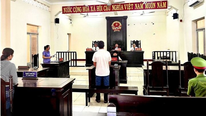 Tài xế Cường tại phiên xử.